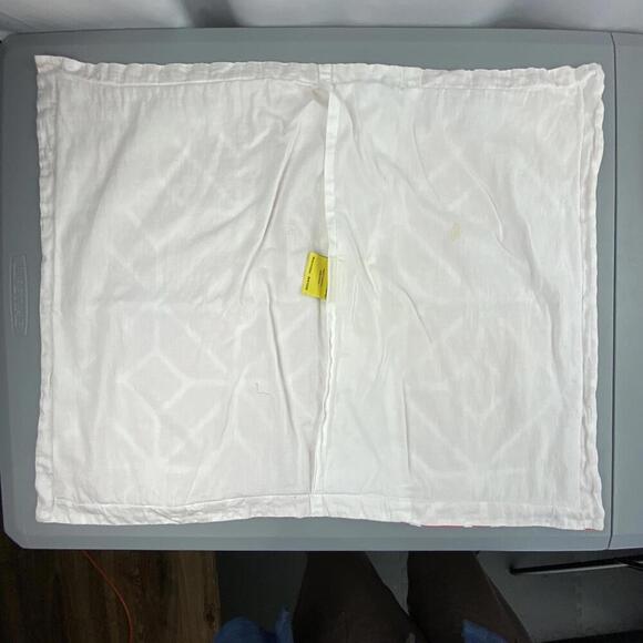 Trina Turk Coral & White Chic Geometric Decorative Pillow Covers - Set of 2 - Picture 4 of 12